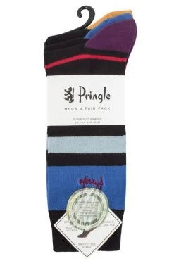 Mens 3 Pair Pringle Patterned Bamboo Socks