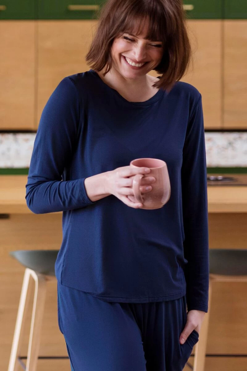 Ladies 1 Pack Lazy Panda Bamboo Loungewear Selection Long Sleeved Top - Image 5