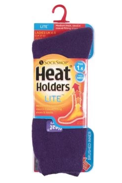 1 Pair 1.6 TOG Lite Plain Socks Ladies - Heat Holders