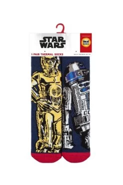 Mens 1 Pair SOCKSHOP Heat Holders Disney Star Wars 1.6 TOG Lite R2D2 And CP30 Thermal Socks