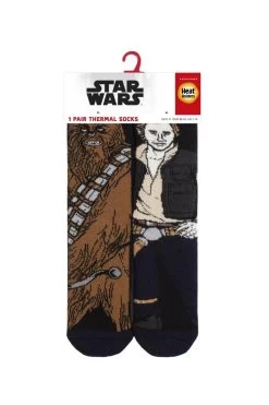 Mens 1 Pair SOCKSHOP Heat Holders Disney Star Wars 1.6 TOG Lite Chewie And Hans Thermal Socks