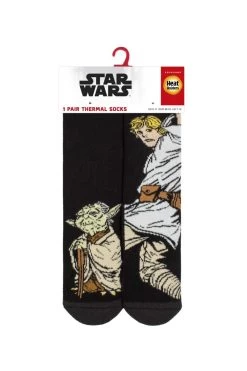 Mens 1 Pair SOCKSHOP Heat Holders Disney Star Wars 1.6 TOG Lite Luke & Yoda Thermal Socks