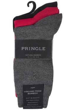 3 Pair Classic Bamboo Plain Socks Men's - Pringle Of Scotland