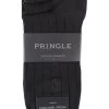 3 Pair Pringle Of Scotland Classic Bamboo Rib Socks Men's - Pringle Of Scotland