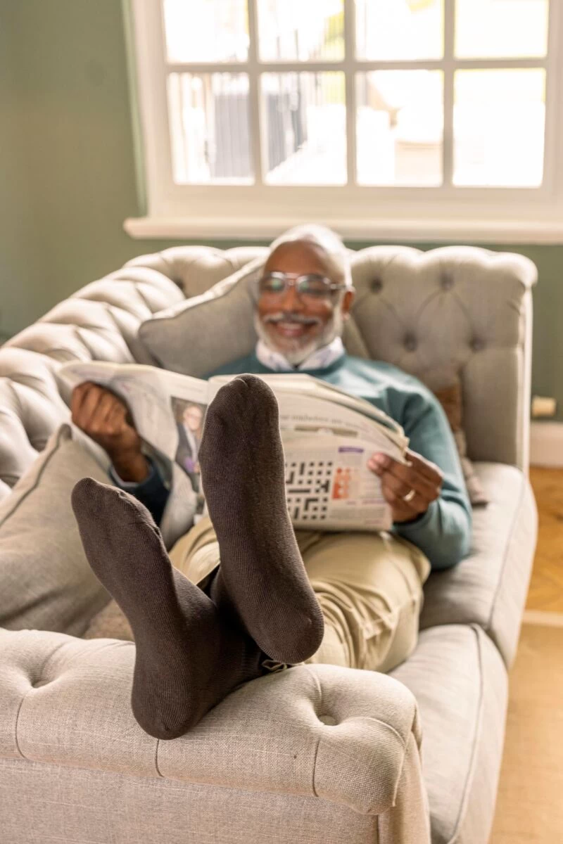 1 Pair Footnurse Oedema Extra Wide Cotton Socks Men's - Iomi - Image 3