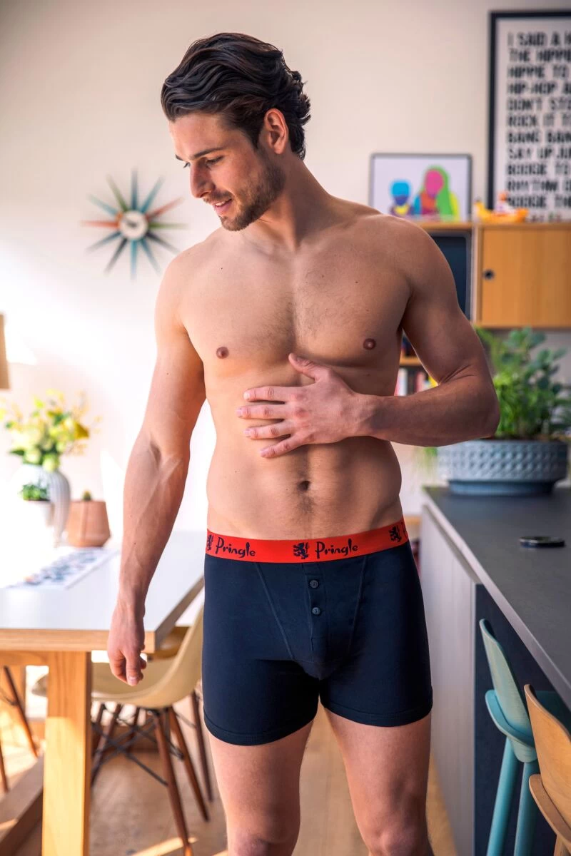 3 Pack William Button Front Cotton Boxer Shorts Men's - Pringle - Image 4