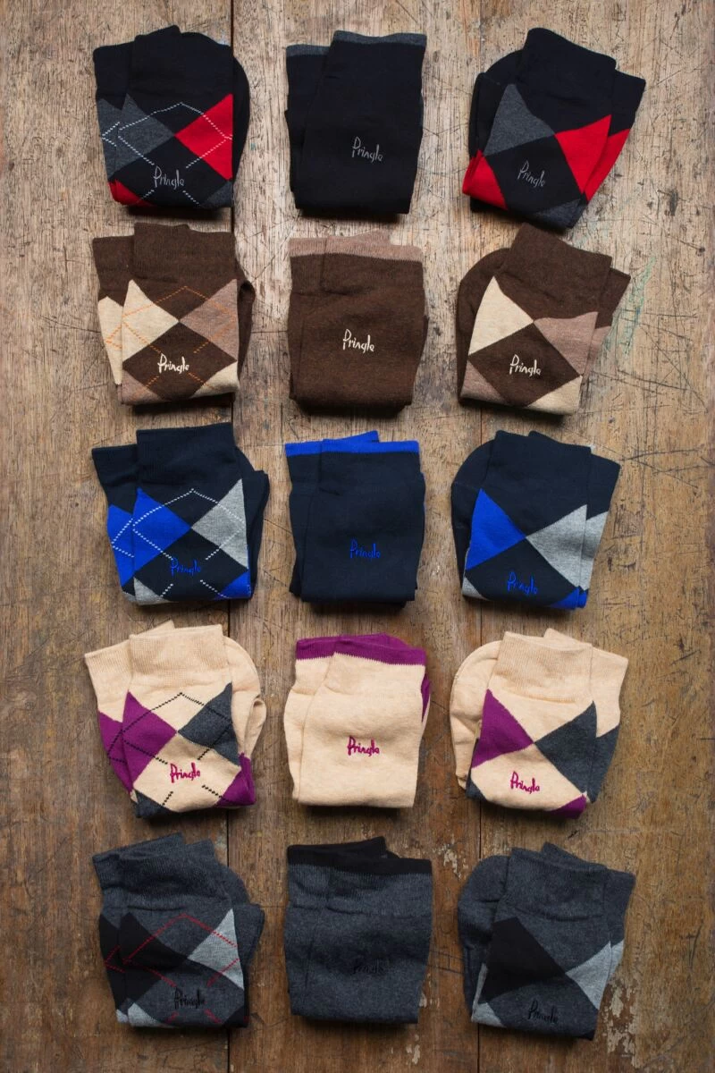 3 Pair New Waverley Argyle Patterned And Plain Socks Men's - Pringle - Image 2