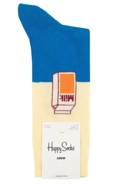 Mens And Ladies 1 Pair Happy Socks Milk Socks