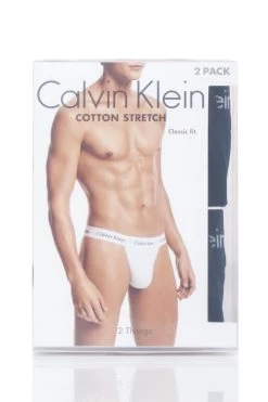 2 Pack Cotton Stretch Thong Briefs Men's - Calvin Klein