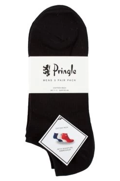 3 Pair Plain And Patterned Cotton Secret Socks Men's - Pringle
