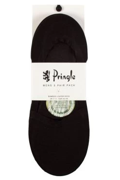 Mens 3 Pair Pringle Bamboo Loafer Socks