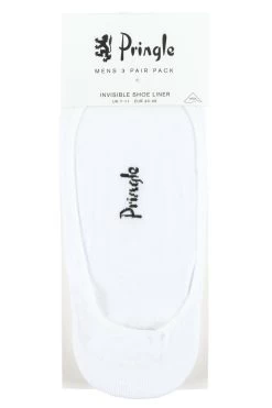 3 Pair Gourock Cotton Invisible Shoe Liners Men's - Pringle