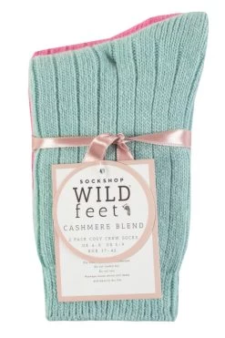 Ladies 2 Pair SOCKSHOP Wildfeet Cashmere Socks