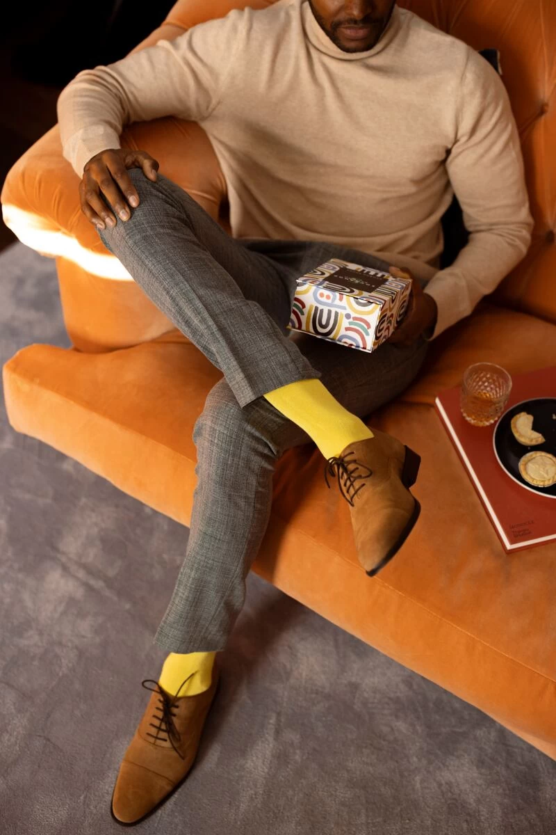 4 Pair Gift Boxed Bamboo Colour Burst Socks Men's - SOCKSHOP - Image 3