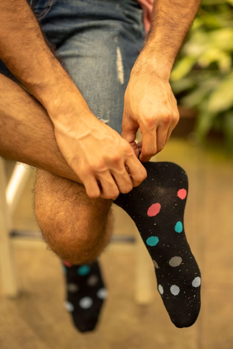 Mens 3 Pair SOCKSHOP Speckled Bamboo Trainer Socks - Image 2