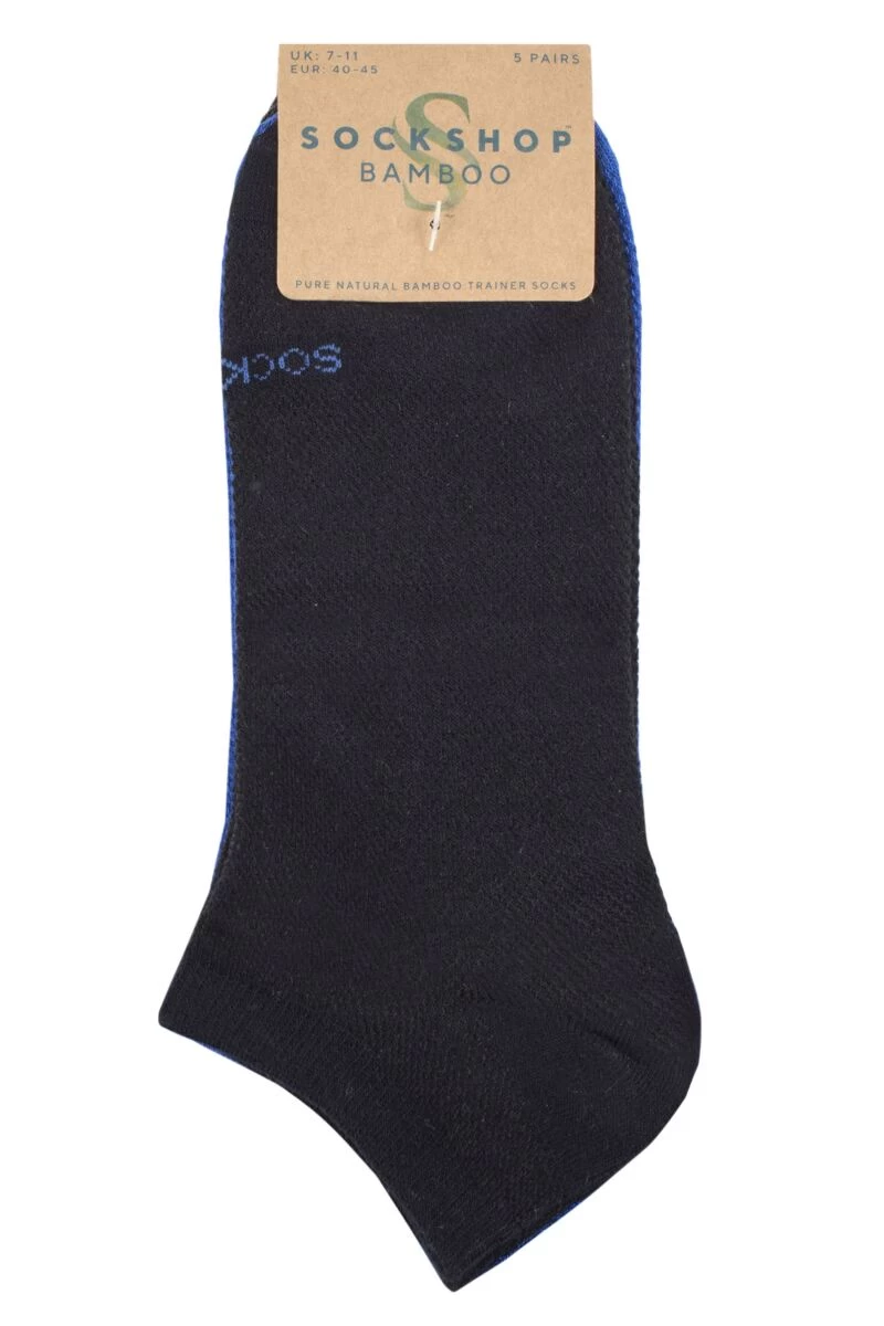 Mens 5 Pair SOCKSHOP Bamboo Mesh Trainer Socks