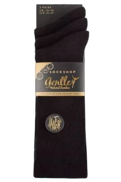 Mens 3 Pair SOCKSHOP Half Cushion Gentle Bamboo Socks