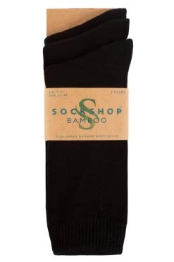 Mens 3 Pair SOCKSHOP Full Cushion Bamboo Boot Socks