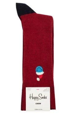 Mens And Ladies 1 Pair Happy Socks Smiley Santa Embroidery Socks