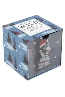 Mens 3 Pair SOCKSHOP Wildfeet Winter Wonderland Christmas Cube Gift Boxed Socks