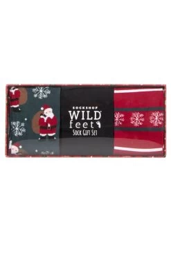 Mens 3 Pair SOCKSHOP Wildfeet Christmas Gift Boxed Socks