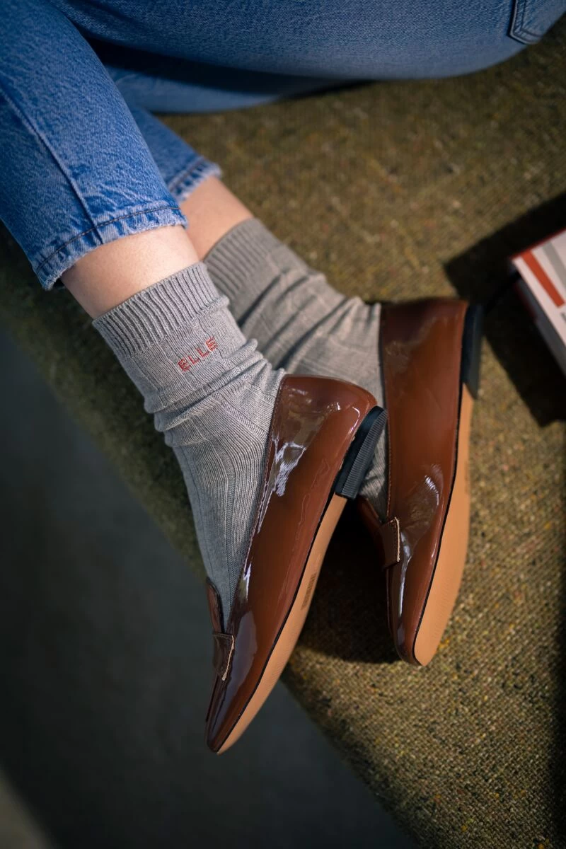 2 Pair Ribbed Bamboo Boot Socks Ladies - Elle - Image 2