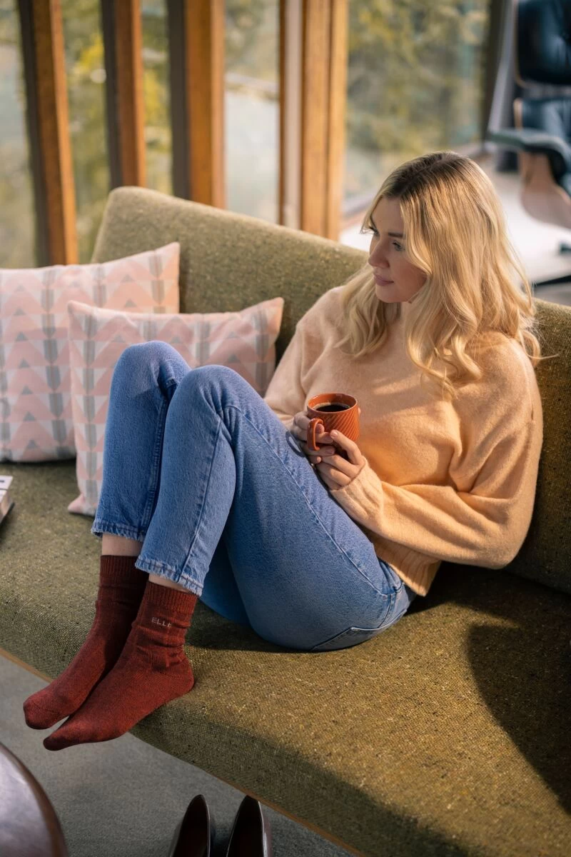 2 Pair Ribbed Bamboo Boot Socks Ladies - Elle - Image 3