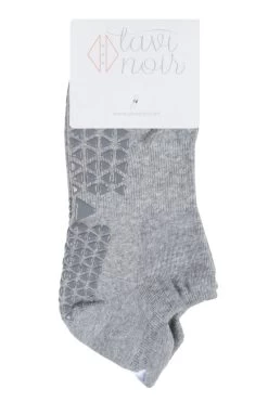 1 Pair Full Front Grip Yoga Organic Cotton Socks Ladies - Tavi Noir