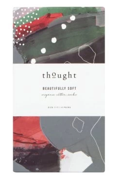 Mens 4 Pair Thought Victory Football Organic Cotton Gift Boxed Socks