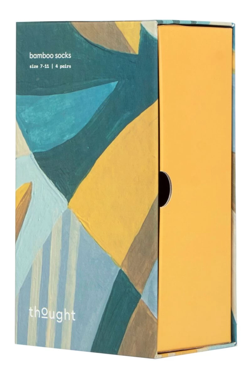 Mens 4 Pair Thought Bamboo Space Gift Boxed Socks - Image 2
