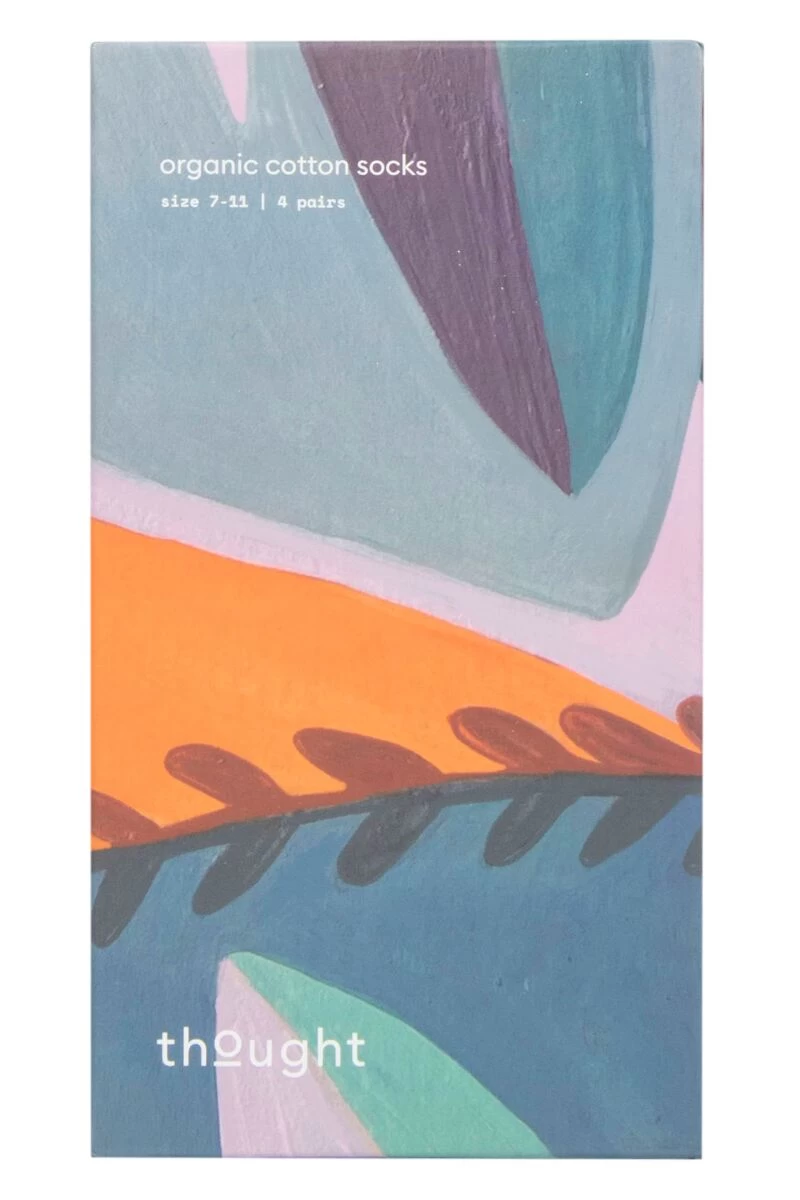 Mens 4 Pair Thought Axton Organic Cotton Patterned Gift Boxed Socks