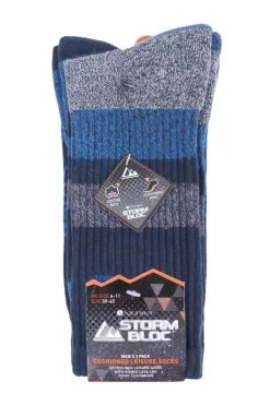 3 Pair Striped Boot Socks Men's - Storm Bloc