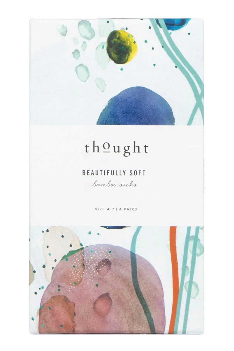 Ladies 4 Pair Thought Dorah Classic Bamboo And Organic Cotton Gift Boxed Socks