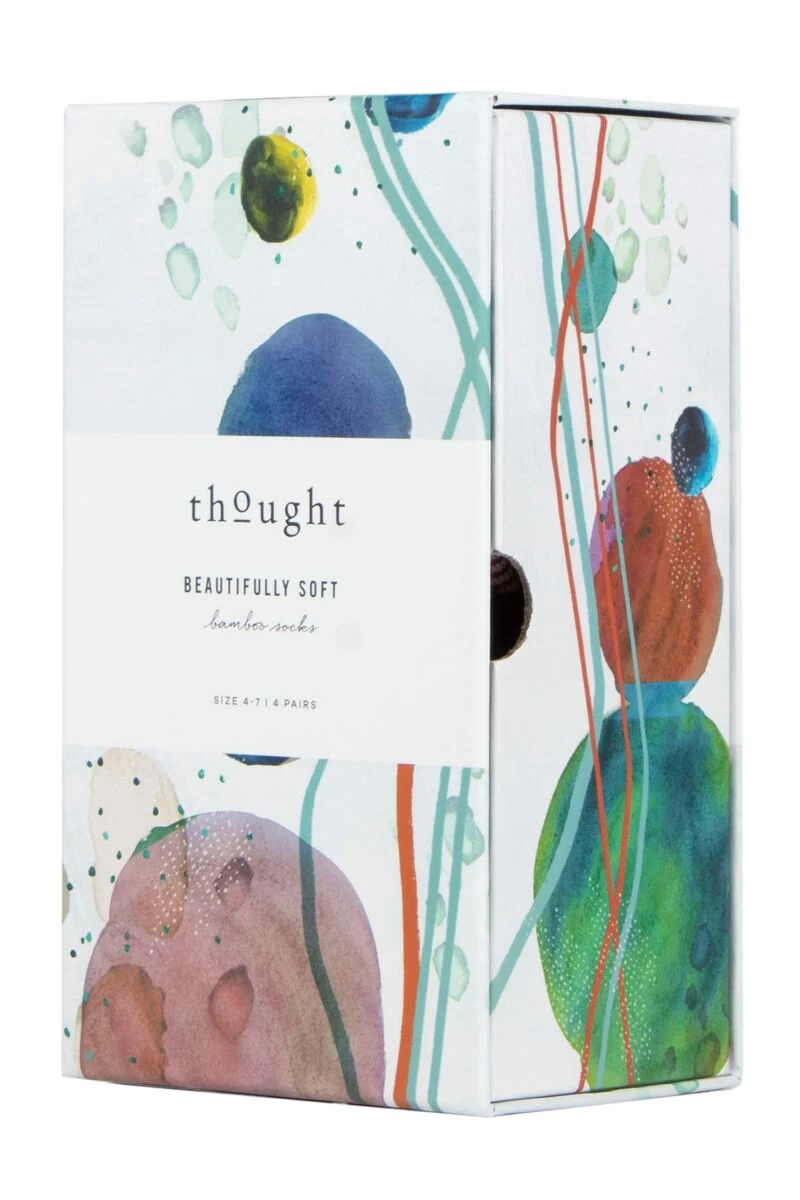 Ladies 4 Pair Thought Dorah Classic Bamboo And Organic Cotton Gift Boxed Socks - Image 2