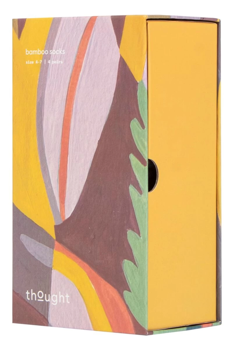 Ladies 4 Pair Thought Maeve Bamboo Floral Gift Boxed Socks - Image 2