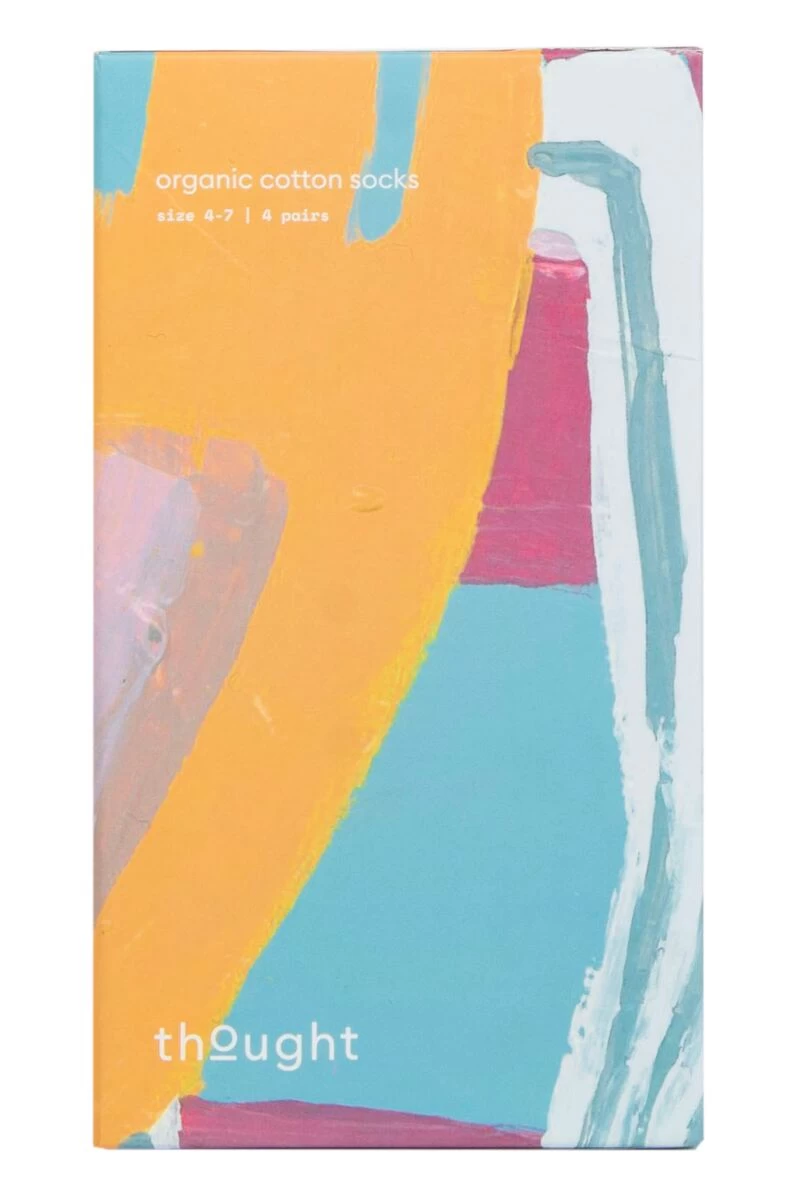 Ladies 4 Pair Thought Organic Cotton Llama Gift Boxed Socks