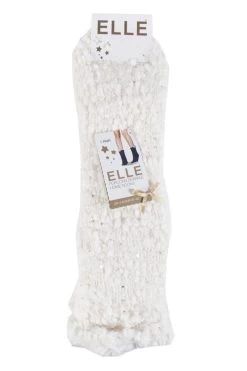 1 Pair Popcorn Sequinned Cosy Moccasin Socks Ladies - Elle