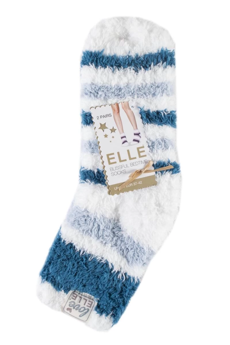 2 Pair Fluffy And Cosy Blissful Bed Time Socks Ladies - Elle