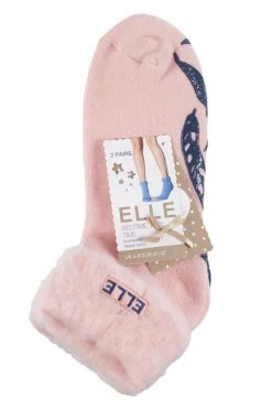 2 Pair Thermal Bed And Slipper Socks Ladies - Elle