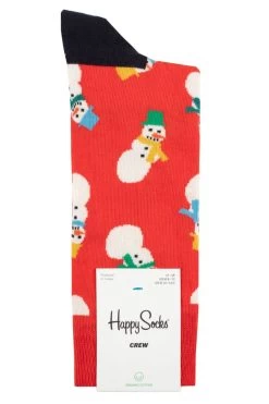Mens And Ladies 1 Pair Happy Socks Snowman Socks