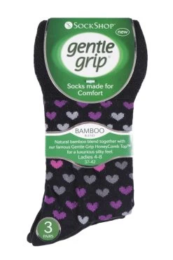 Gentle Grip Patterned Bamboo Socks