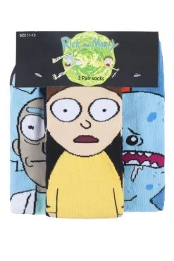 3 Pair Rick And Morty Cotton Socks Men's - Film & TV Characters