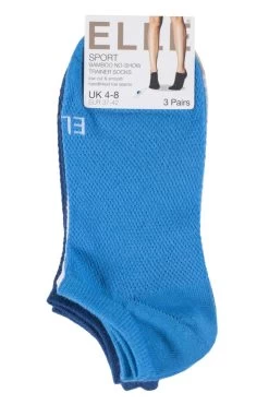 3 Pair Sport Mesh Bamboo No Show Socks Ladies - Elle