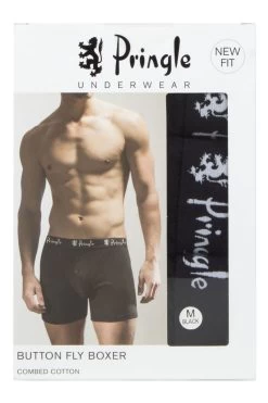 3 Pack William Button Front Cotton Boxer Shorts Men's - Pringle
