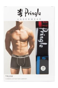 Mens 3 Pack Pringle Cotton Trunks
