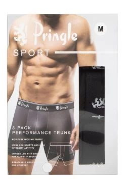 Mens 3 Pack Pringle Sports Performance Trunks