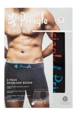 Mens 2 Pack Pringle Seamless Sports Boxer Shorts