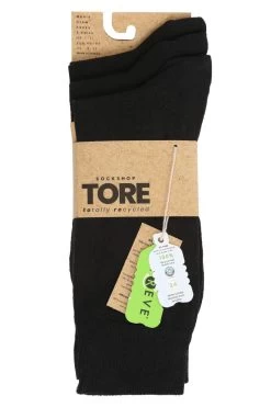 Mens 3 Pair SOCKSHOP TORE 100% Recycled Plain Cotton Socks