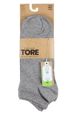 Mens 3 Pair SOCKSHOP TORE 100% Recycled Plain Cotton Sports Trainer Socks