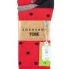 Mens 3 Pair SOCKSHOP TORE 100% Recycled Cotton Polka Dot Patterned Socks